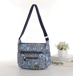 Butterfly blue- Leopard All over Print Large Satchel Cross Body