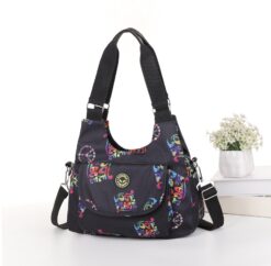 Hippie Love & Peace Cross Body Tote Shoulder Bag Multiple Zip Compartments