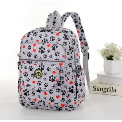 Pink Paw Prints All Over Print Backpack