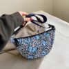 Blue Butterfly Leopard Print Sling Bag Crossbody Bag