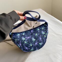 Navy Dragonfly Print Sling Bag Crossbody Bag