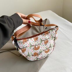 Sloth Print Sling Bag Crossbody Bag